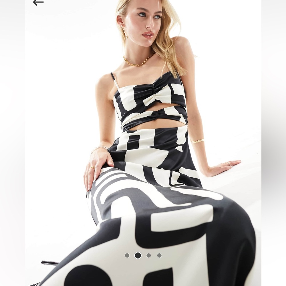 ASOS Tall Black and White Graphic Print Skirt